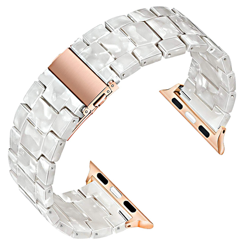 Bracelet en résine pour Apple Watch 44mm bande iwatch 42mm série 5 4 3 2 1 montre-bracelet accessoires boucle 38mm bracelet remplacement 40mm ► Photo 1/6