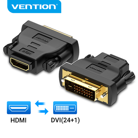 Adaptateur DVI vers HDMI adaptateur bidirectionnel DVI D 24 + 1 mâle vers HDMI convertisseur de connecteur de câble femelle pour projecteur HDMI vers DVI ► Photo 1/6