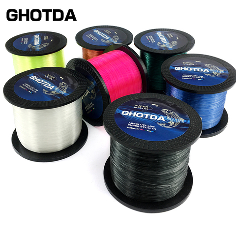 GHOTDA 500M 1000M ligne en Nylon 3.4-28.6LB japon matériel Monofilament ligne de pêche Super forte carpe ligne de pêche Mono ► Photo 1/6