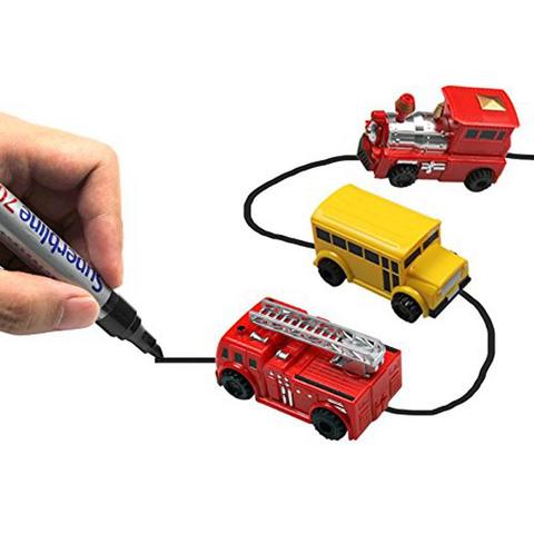 Stylo magique inductif, voiture et camion, suivre toute trace de lignes noires, Mini jouet d'ingénierie pour véhicules, jouet éducatif ► Photo 1/5