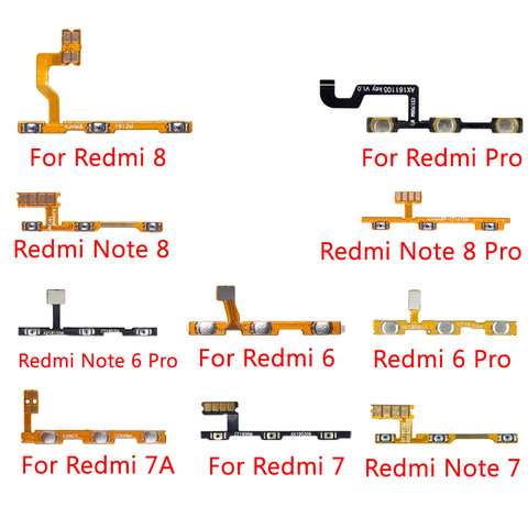 Pour Xiaomi Redmi 8 7 6 Pro 7A Note 6 7 8 Pro bouton de Volume d'alimentation interrupteur bouton marche/arrêt câble flexible ► Photo 1/6