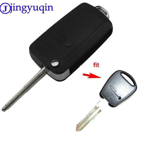 Jingyuqin-coque de clé pliable à 1 bouton pour voiture, coque pour Hyundai h1, Getz, Kia, Rio, Picanto, Carens ► Photo 1/5