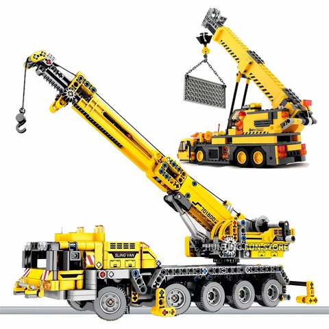 City Technic – ensemble de blocs d'ingénierie de grue Mobile, avec poupées, camion, modèle de blocs de construction, jouets pour garçons, cadeaux pour enfants ► Photo 1/6