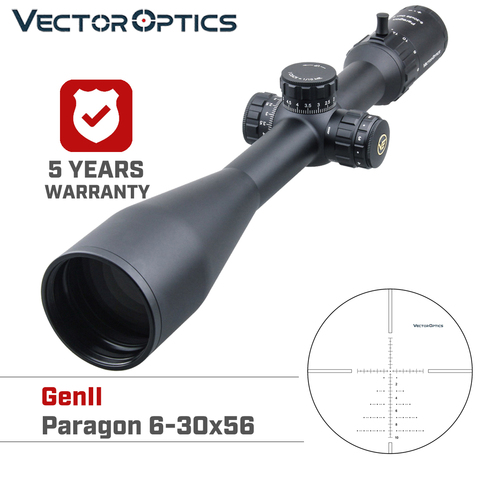 Vector optical Gen2 Paragon 6-30x56, lunette de chasse, optique tactique, 1/10 MIL 90% lumière, tir précis à longue portée, 338 ► Photo 1/6