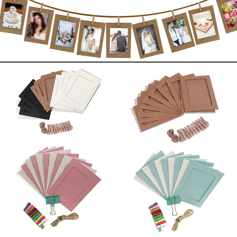 10 pièces bricolage Photo cadre papier Photo décoration murale pour mariage Graduation fête Photo stand accessoires tenture murale Photos cadres ► Photo 1/6