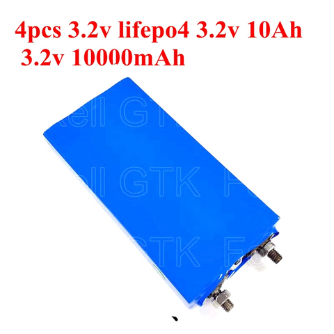 4 pièces 3.2 v lifepo4 batterie 3.2 v 10Ah cellule 3.2 v 10000 mah pour pack bricolage 12.8 v 10ah stockage de puissance e vélo boîtier en métal vis cosses écrous ► Photo 1/3