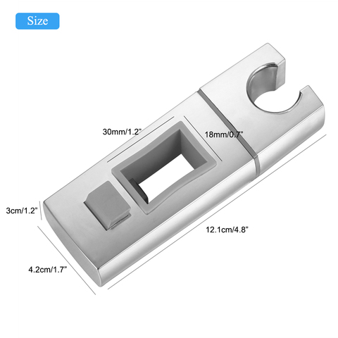 Support universel de barre de douche à main réglable 18-30MM, support de tête pour barre coulissante pince à glissière salle de bains ABS chromé ► Photo 1/6