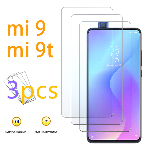 Verre de protection 3 pièces pour xiaomi mi 9 9t ksiomi protecteur d'écran mi9 mi9t t9 redmi 9 note 9t verre trempé xiomi xiami 9h ► Photo 1/6