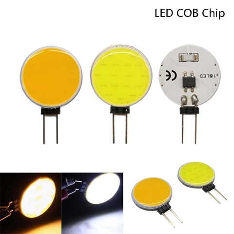 Puce LED COB DC 12V lumières blanches fraîches phare chaud G4 lampe ronde 4W 5W 7W 12W lampe à billes ► Photo 1/4