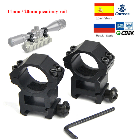 Anneau de montage de lunette de fusil 25.4mm, 2 pièces, Rail Picatinny, 11mm/20mm, haut profil pour fusil, support de chasse ► Photo 1/6