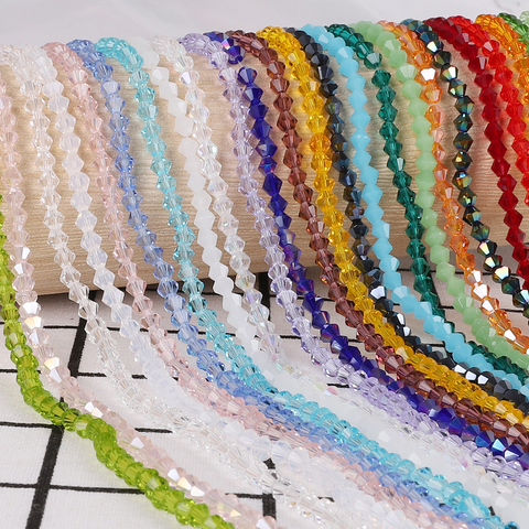 Perles multicolores en cristal tchèque, 3mm, en vrac, à facettes, pour bricolage, vêtements, matériel de couture, artisanat ► Photo 1/6