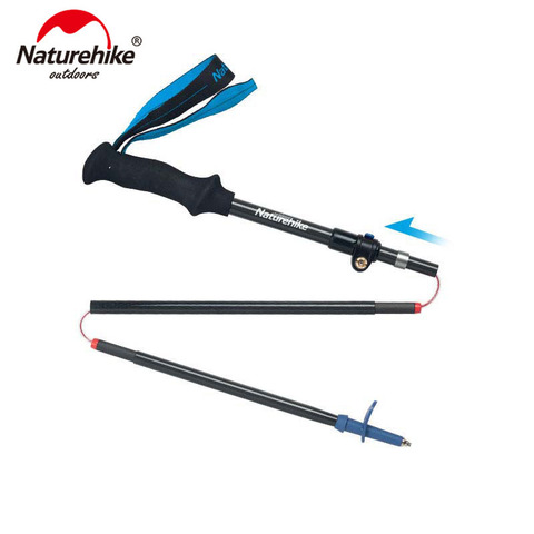 Naturerise-pôle de randonnée ajustable, 5 sections, Alpenstock, en Fiber de carbone, ultraléger et pliable, 175G, NH18D010-Z ► Photo 1/6