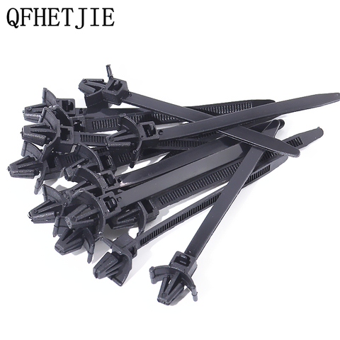 QFHETJIE 15 pièces fil harnais attache câble attaches gestion cravate-ligne pour voiture ondulé tuyau cravate câble enroulé pince Clips ► Photo 1/6