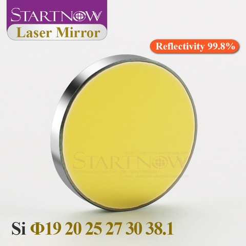 Startnow 3 pièces/lot Si CO2 Laser miroirs D19mm 20 25 27 30 38.1 silicone Laser lentille réfléchissante pour 80W accessoires de Machine de découpe ► Photo 1/6