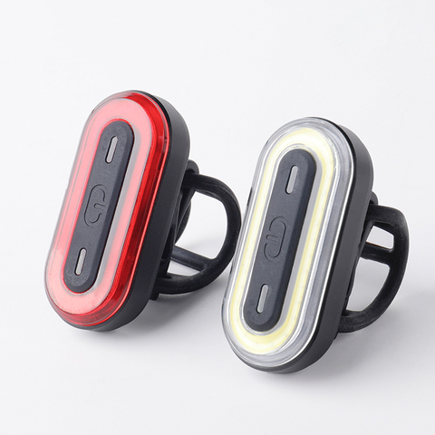 Deemount Cycle feu arrière vélo lampe arrière USB Charge avertissement lanterne de sécurité de forme ovale 30 puces LED COB jusqu'à 18hrs Runtime ► Photo 1/6