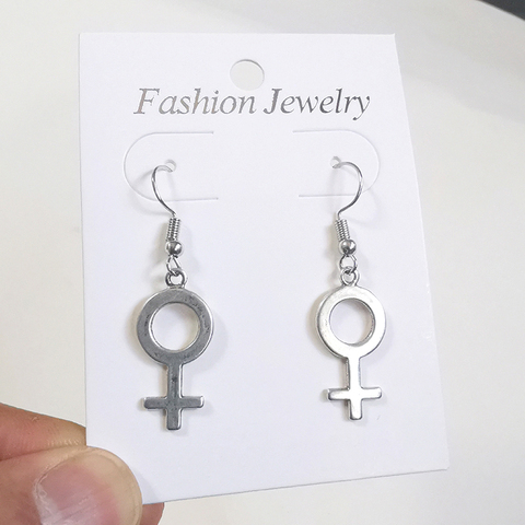 Vintage mode femmes féministe symbole goutte boucles d'oreilles breloques Punk Goth gothique déclaration bijoux Pendientes accessoires ► Photo 1/6