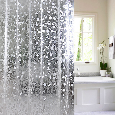 Rideaux de douche transparents 3D rideaux de salle de bain en PVC avec crochets rideaux de bain transparents imperméables pour rideau de douche de salle de bain ► Photo 1/6