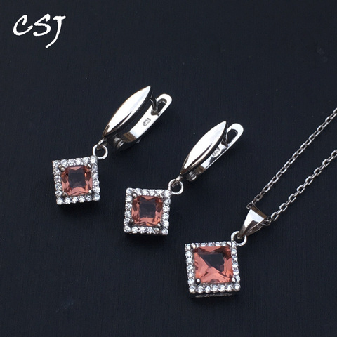 Ensemble de bijoux en Zultanite pour femmes, en argent Sterling 925, boucles d'oreilles, pendentif, bijoux fins, cadeau de mariage, de fête, avec boîte ► Photo 1/6