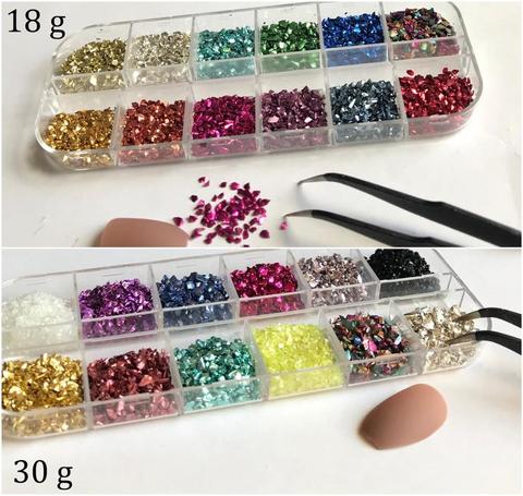 Petit verre irrégulier écrasé cassé 3D, Nail Art en résine, téléphone portable, décoration en pierre à paillettes ► Photo 1/5