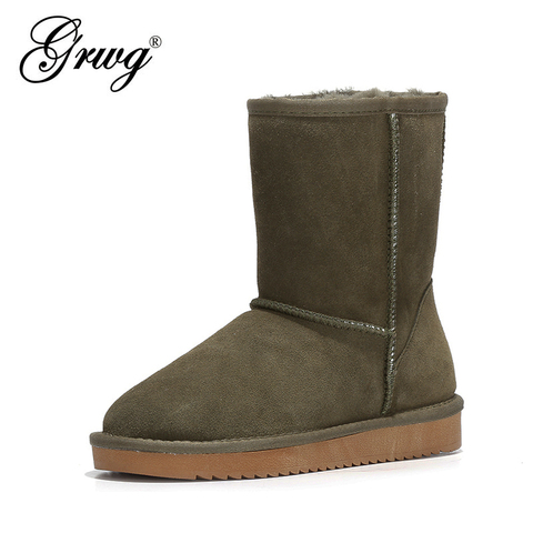 GRWG – bottes de neige 100% cuir de vache véritable pour femme, bottes australiennes de bonne qualité, chaudes, hiver ► Photo 1/5