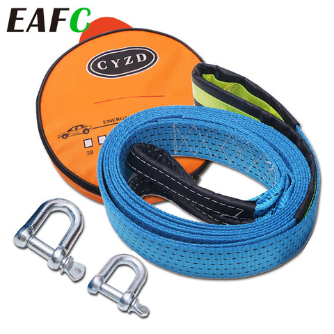 Sangle de Remorquage De voiture De Course Auto Treuil Corde En Nylon 5M 8 Tonnes récupération Remorquage câble Sangle Ceinture Lourds Hors Route Accessoires Crochets En Métal ► Photo 1/6