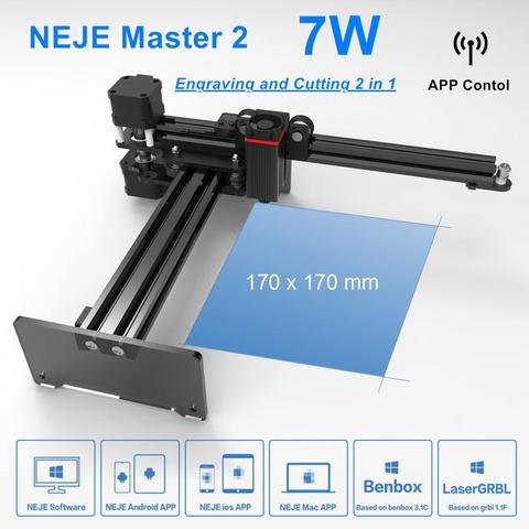 NEJE Master 2s 7W CNC Machine de Gravure Laser Machine De Découpe avec Sans Fil Contrôle D'APPLI de Téléphone De Bureau ► Photo 1/6