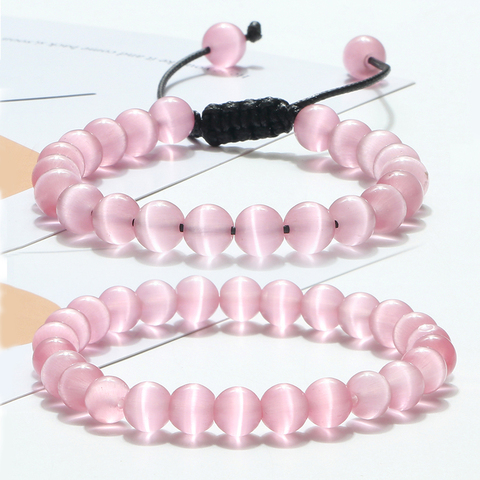 Femmes oeil de chat perles Bracelet coloré naturel opale pierre hommes cristal Chakra brin Stretch Bracelets & Bracelets ami cadeau bijoux ► Photo 1/6