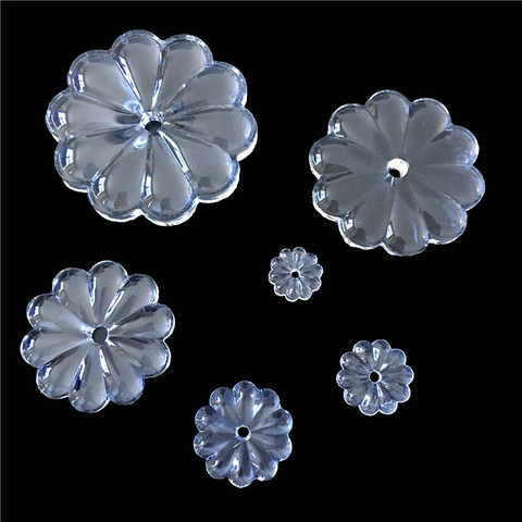 Lustre en verre en forme de chrysanthème, perles de rosettes en cristal transparent de toutes tailles, pièces pour rideau, décoration DIY ► Photo 1/6