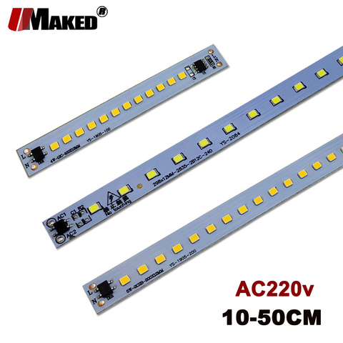 10pc barre de LED lumière AC220v haute luminosité 3W 4W 5W 8W SMD2835 LED bande rigide modèle 10 20 30 50cm économie d'énergie Tube Fluorescent lumière ► Photo 1/6