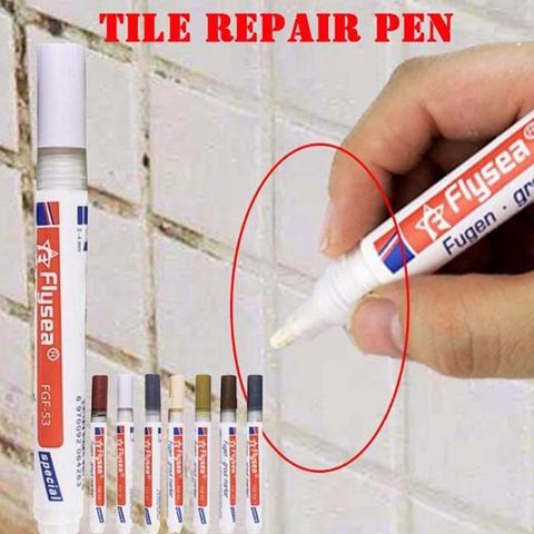 Stylo couleur blanc tuile recharge coulis stylo tuile Gap réparation salle de bain porcelaine remplissage imperméable à l'eau Mouldproof nettoyant Agents peinture P2N1 ► Photo 1/6