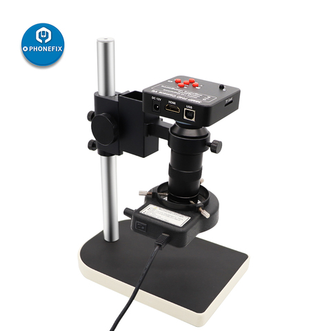 Microscope numérique industriel 38MP HDMI VGA, caméra HD, objectif 180X à monture C 56led, pour soudage et réparation électroniques téléphones ► Photo 1/6