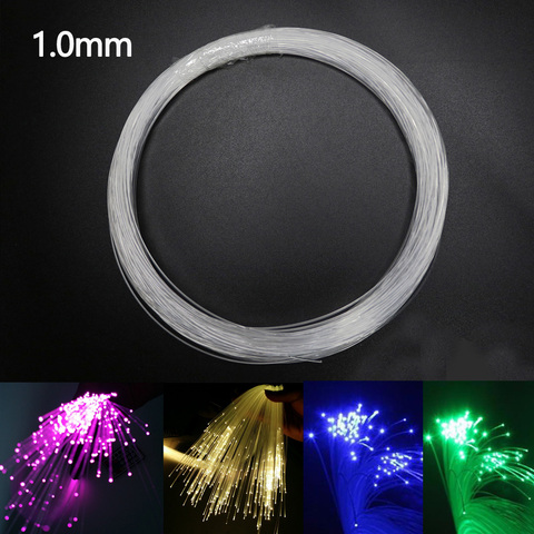 Fin de câble à fibers optiques en plastique lueur 1.0mm 100-300M/roll PMMA lumière Led clair bricolage pour décoration de plafonnier étoile LED ► Photo 1/6