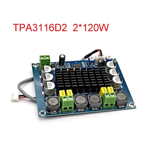 Nouveau TPA3116 double canal stéréo haute puissance numérique Audio amplificateur de puissance carte TPA3116D2 amplificateurs 2*120W Amplificador bricolage ► Photo 1/5