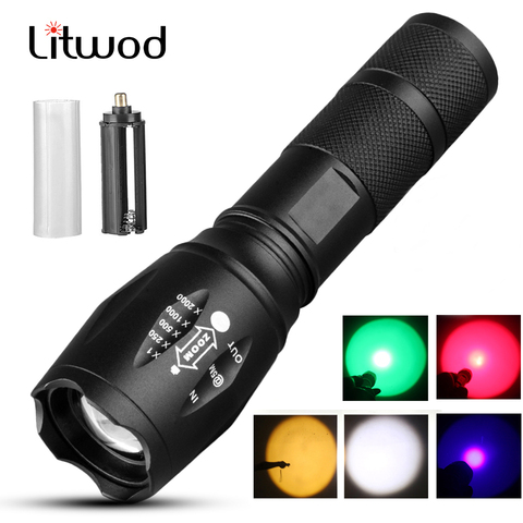 Lampe torche étanche, éclairage Rechargeable, lampe de Camping, étanche, 8000lm, résistant aux chocs, protection dure, T6, modèle lampe torche à Led militaire ► Photo 1/6