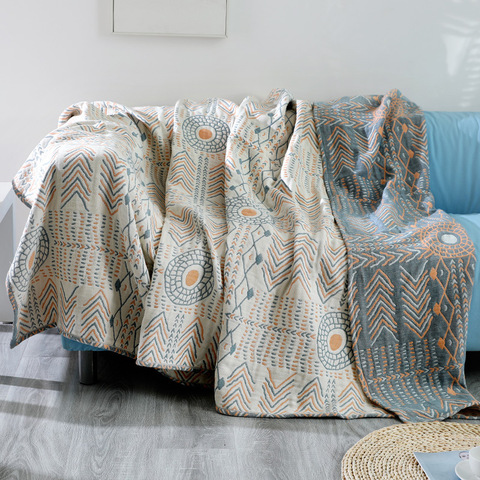 Couverture de canapé en pur coton style bohémien, toutes saisons, géométrie, coussin de canapé, à la mode, serviette anti-poussière, pour le bureau, la voiture, couvre-lit ► Photo 1/6