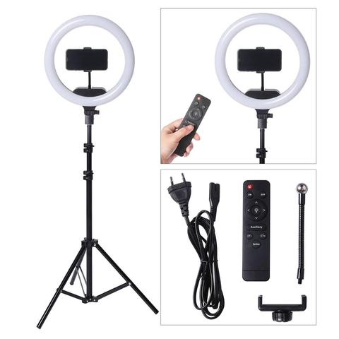 Anneau lumineux LED de 13 pouces, 24W, intensité variable, éclairage annulaire avec trépied de 160CM, pour Studio Photo, maquillage, vidéo en direct ► Photo 1/6