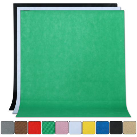 1.6M x 2M/3M/4M photographie Photo Studio Simple fond toile de fond Non-tissé couleur unie vert écran Chromakey 10 couleur tissu ► Photo 1/6