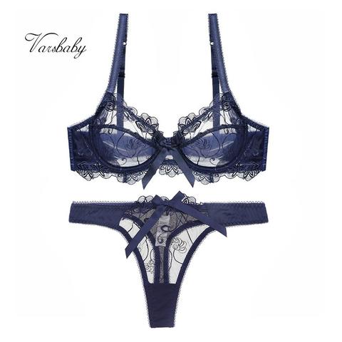 Varsbaby-ensemble de soutien-gorge et tanga respirant, ultra-fin, 2 pièces, sexy pour femmes ► Photo 1/6