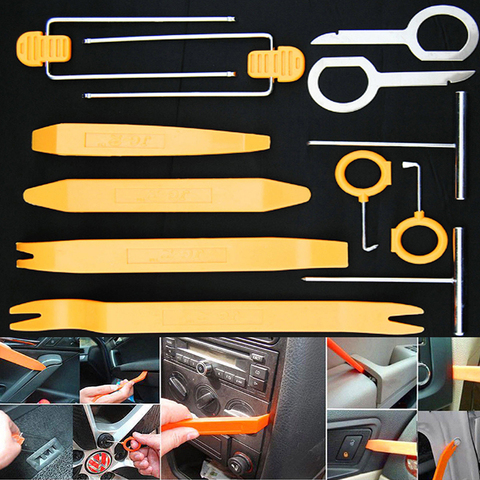 Clip de porte Audio Automobile professionnel, panneau de garniture tableau de bord, Kit d'outils de retrait de panneau de voiture 12 pièces ► Photo 1/6