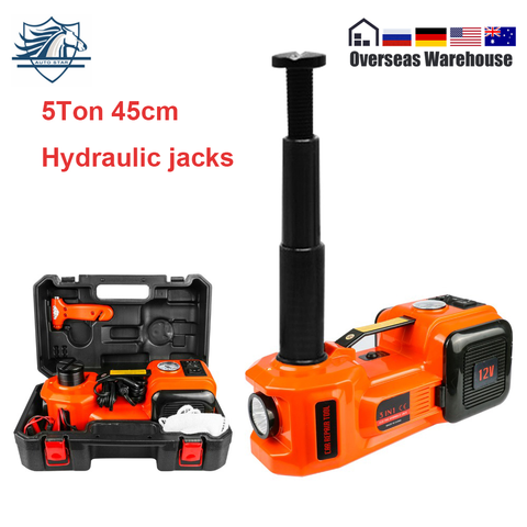 5T 45cm voiture Jack électrique hydraulique Jack portable pneu levage voiture réparation outils mécaniques gonfleur lampe de poche marteau sûr ► Photo 1/6