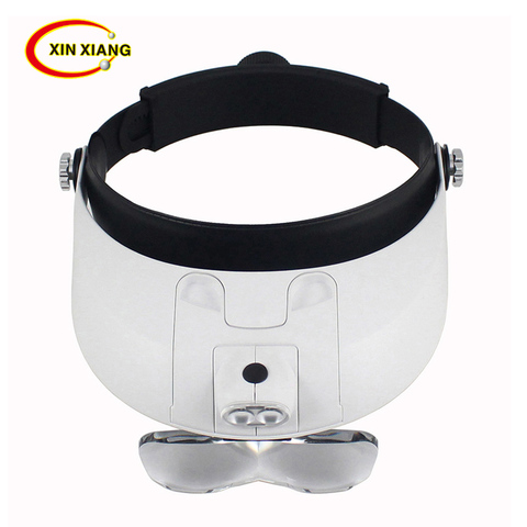 Loupes de tête de casque illuminées, bandeau de loupe chirurgicale dentaire avec lampe 2LED Portable et détachable, MG81001-G 1.0X-3.5X ► Photo 1/6