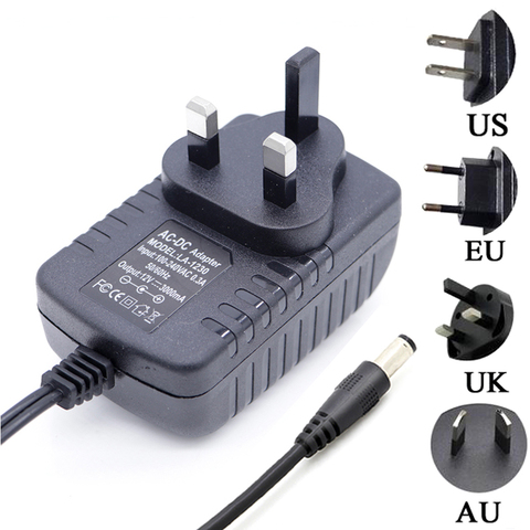 Adaptateur d'alimentation 24V DC, 12V, 2a, 15V, 18V, 1a, AC, 9V, 1,5a, transformateur, chargeur, 5.5x2.5MM, 1M ► Photo 1/6