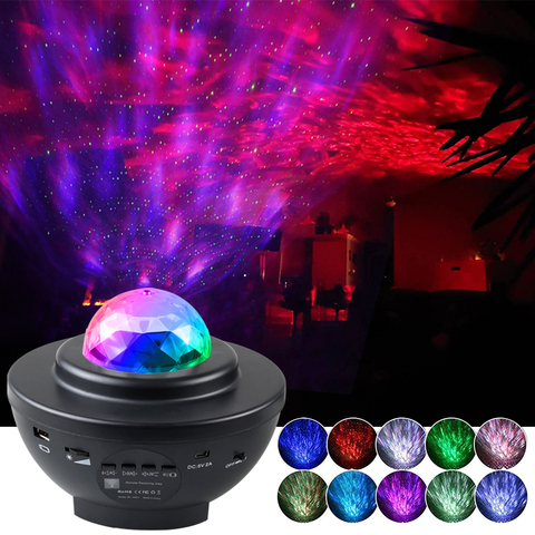 Coloré ciel étoilé galaxie projecteur veilleuse enfant Blueteeth USB lecteur de musique étoile veilleuse romantique lampe de Projection cadeaux ► Photo 1/6