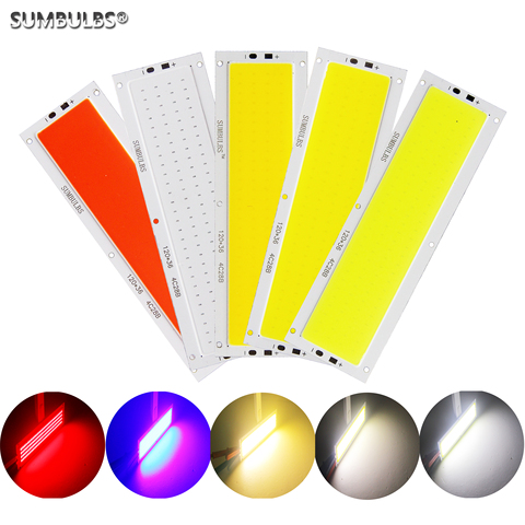 SUMBULBS-bande d'ampoule, 12V LED COB, 12W, lumière LED, panneau d'ampoule, puce 120x36mm, chaude, naturelle, froide, blanche, bleue, lumière LED x 36mm ► Photo 1/6