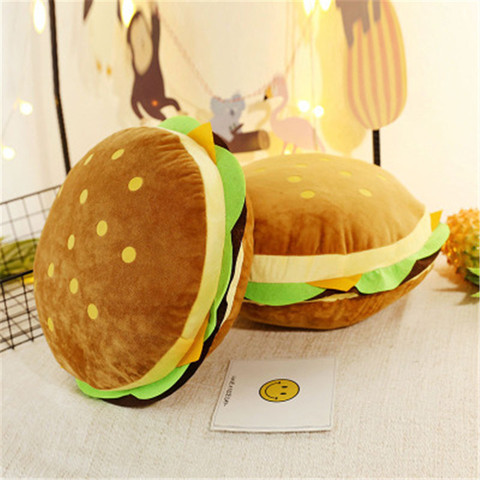 Nouveau créatif burger peluche jouet doux rembourré en peluche coussin oreiller mignon hamburger oreiller garçon fille cadeau d'anniversaire 30/50 cm WJ292 ► Photo 1/6