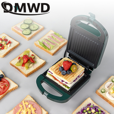 DMWD – Machine à sandwichs électrique 220V, appareil multifonction pour petit-déjeuner, gaufre domestique, léger, pain, grille-pain ► Photo 1/6