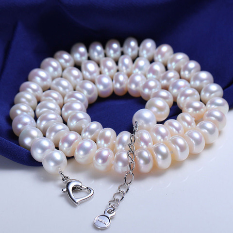 Collier de perles d'eau douce pour femmes, véritable collier ras du cou, naturel, bijoux de fiançailles, de mariage, 2022 ► Photo 1/5