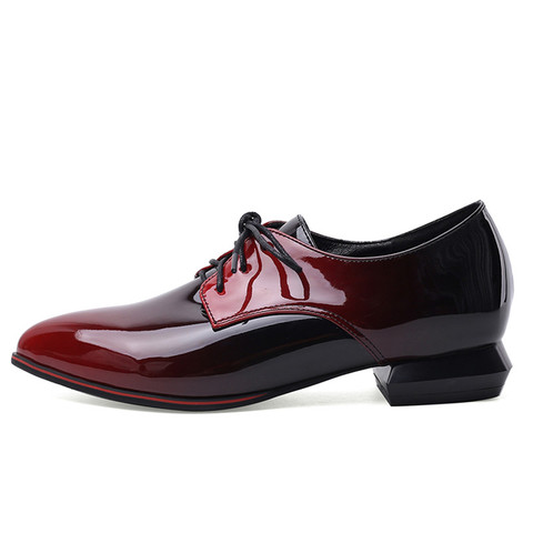 Chaussures Oxford plates en cuir verni pour femmes, mocassins, grande taille, mode printemps-automne ► Photo 1/6