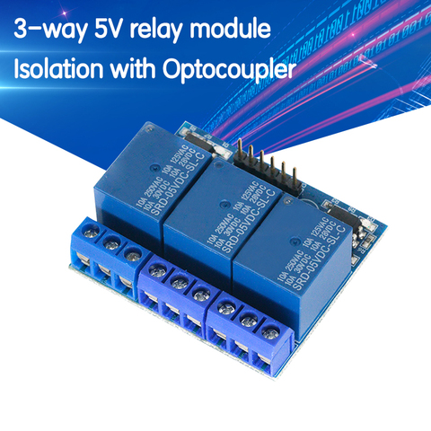 Module de relais à 3 canaux avec Isolation optocoupleur relais haute tension de Signal 3.3V 5V Compatible opto-isolé ► Photo 1/6