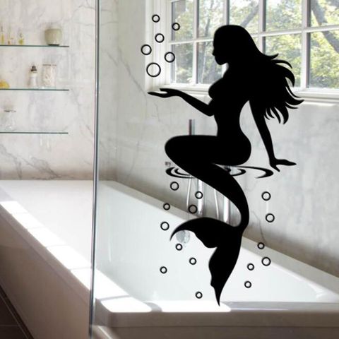 Mode sirène Design autocollant mural beaux autocollants imperméables pour salle de bain toilette chambre décor décoration de la maison ► Photo 1/6